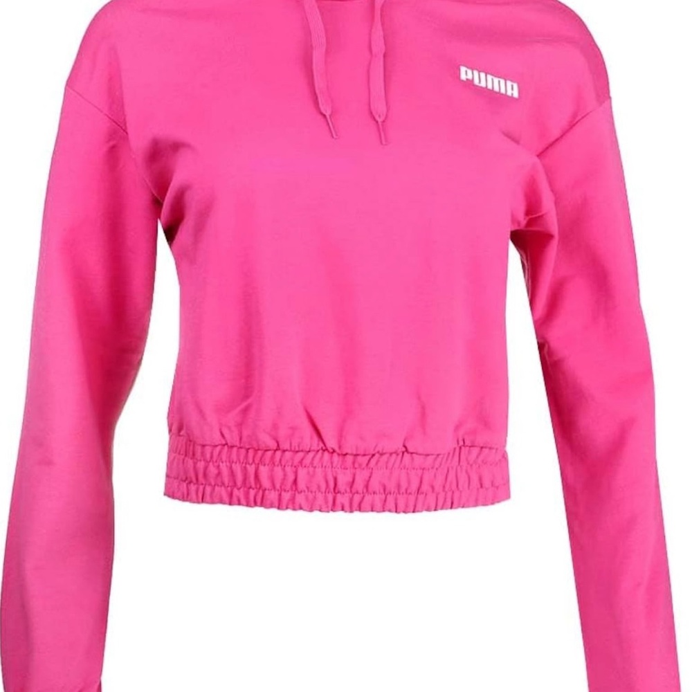 NWT Puma Women's High Waisted Casual Hoodie - Pink  Puma  Cropped Hoodie